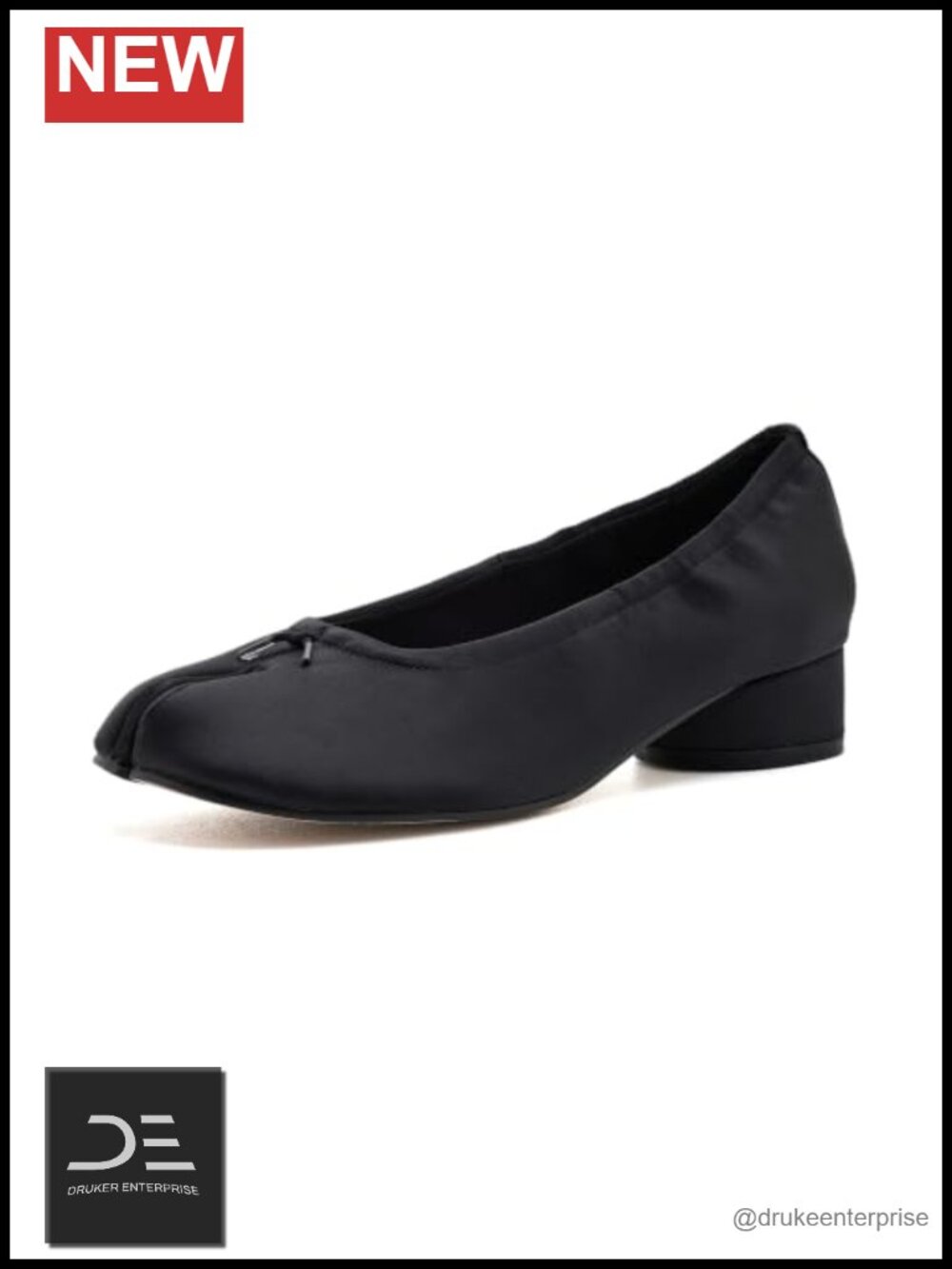 Satin Block Heel Pumps with Bow Accent Slip-On Low Top